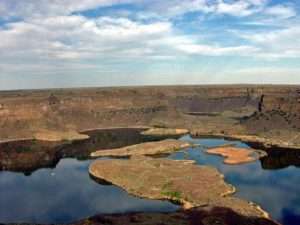 Dry Falls in eastern Washington which were carved by the Missoula Floods.